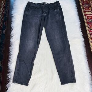 American Eagle Washed Black Mid Rise Skinny Jeans